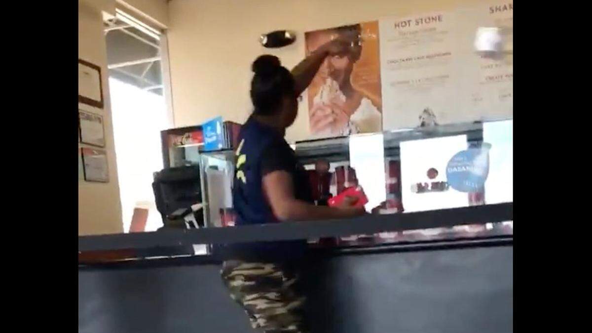 A Texarkana, Texas, woman was arrested on criminal mischief charges Sunday after Cold Stone employees wouldn’t give her a refund and she started breaking things at the ice cream shop and tossing pre-made cakes, leaving $400 in damage, according to police.