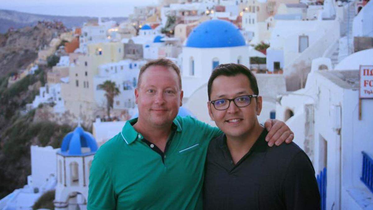 Jeff Cannon, left and Aaron Lucero were turned away by a North Texas wedding venue.