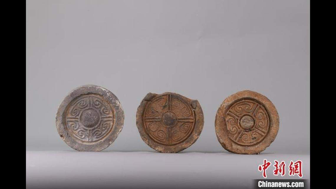 The patterns on excavated tiles have helped experts determine the cemetery’s age.