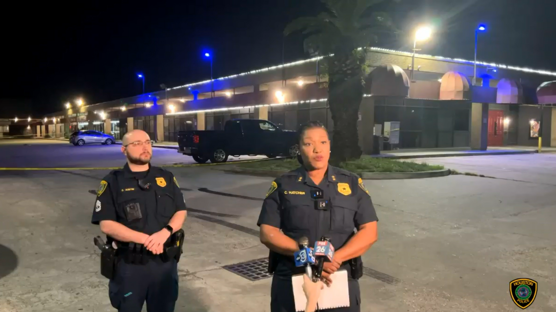 Three men were shot outside of a Houston strip club during the early morning, police said.