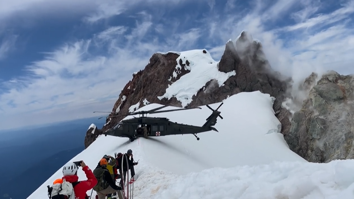 A climber fell up to 700 feet on Oregon’s Mount Hood before rescue.