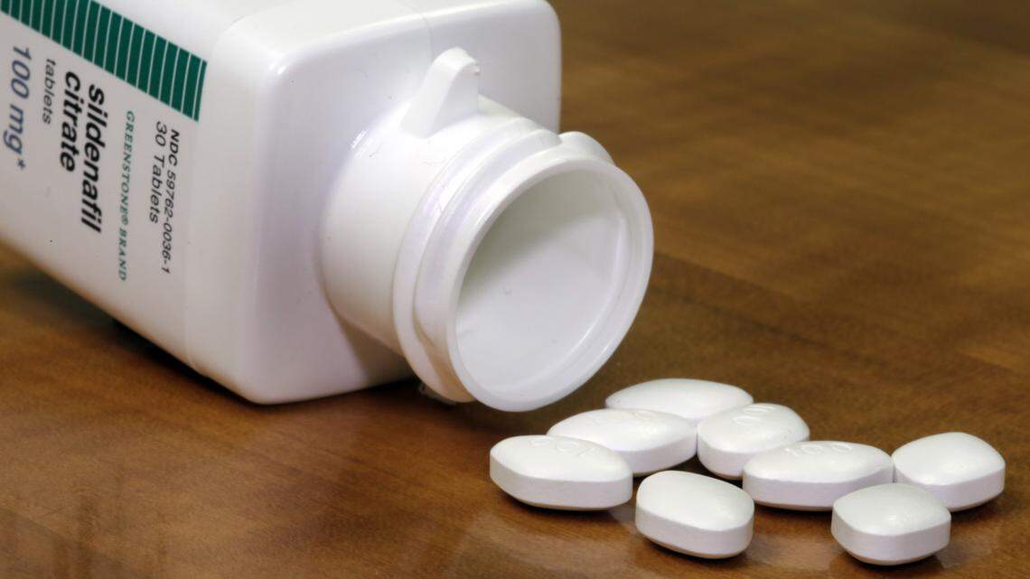 Pfizer's generic version of Viagra, sildenafil citrate (pictured here), and an assortment of illegal drugs like cocaine were found in a raid of David Perry's home and the sober home, authorities said.