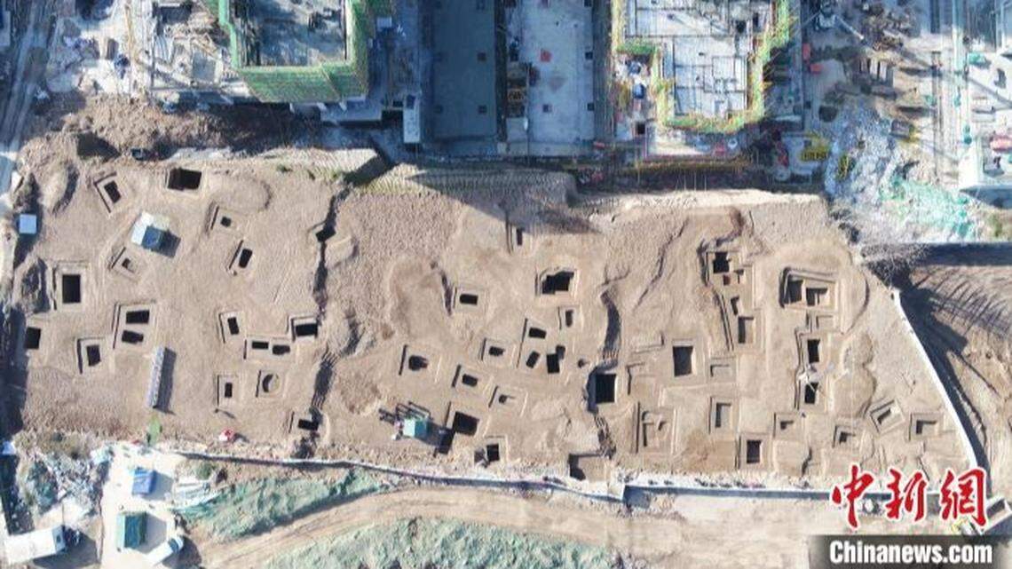 Archaeologists unearthed 77 tombs at a public cemetery dating back about 2,700 years.