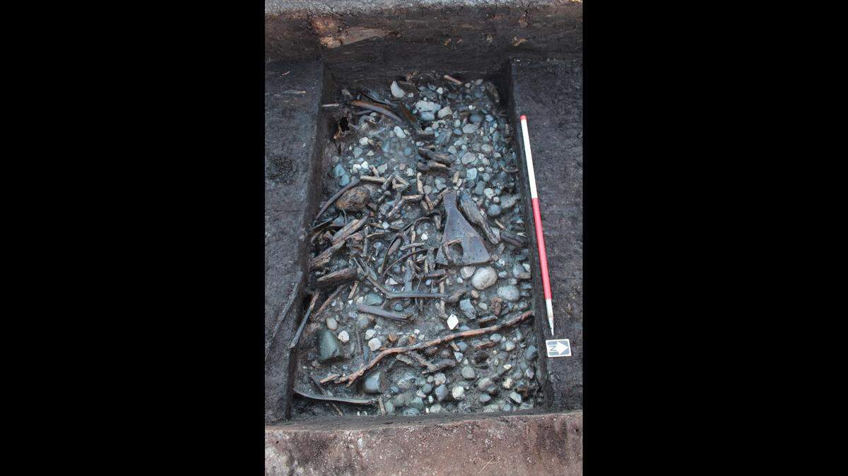 The trove of artifacts included animal bones, weapons, tools and traces of woodworking.