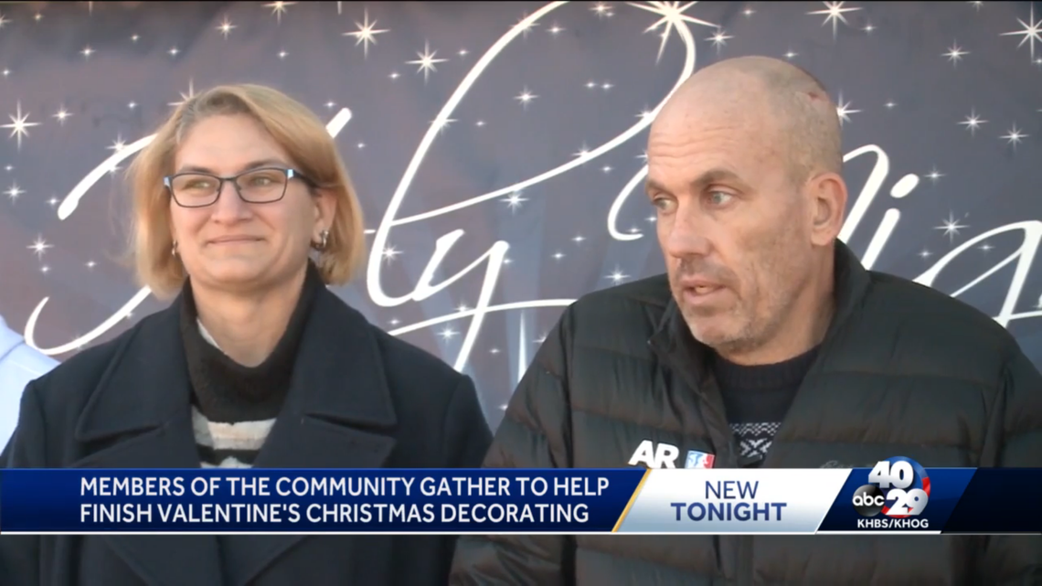 Mark Valentine was hanging up a Mickey Mouse wreath at his Arkansas home when he fell 18 feet from a ladder.