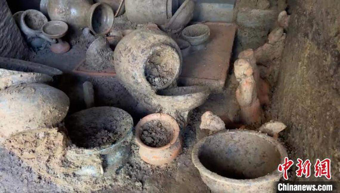 Inside the tomb were artifacts, untouched for millennia.