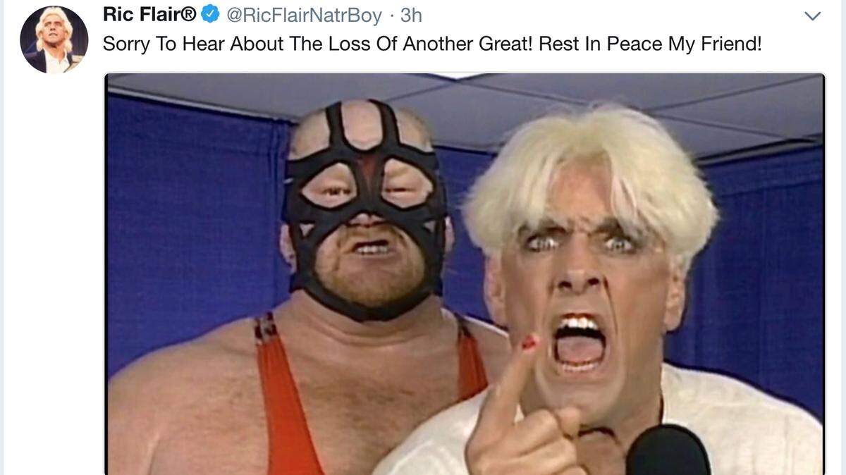 Wrestler Ric Flair's tweet about the death of Big Van Vader