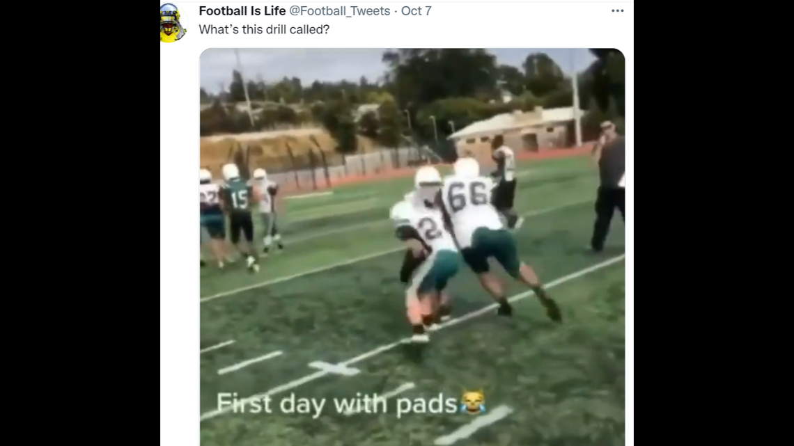 A viral video of a football drill at El Cerrito High School in California has drawn criticism from viewers, including a former NFL head coach.