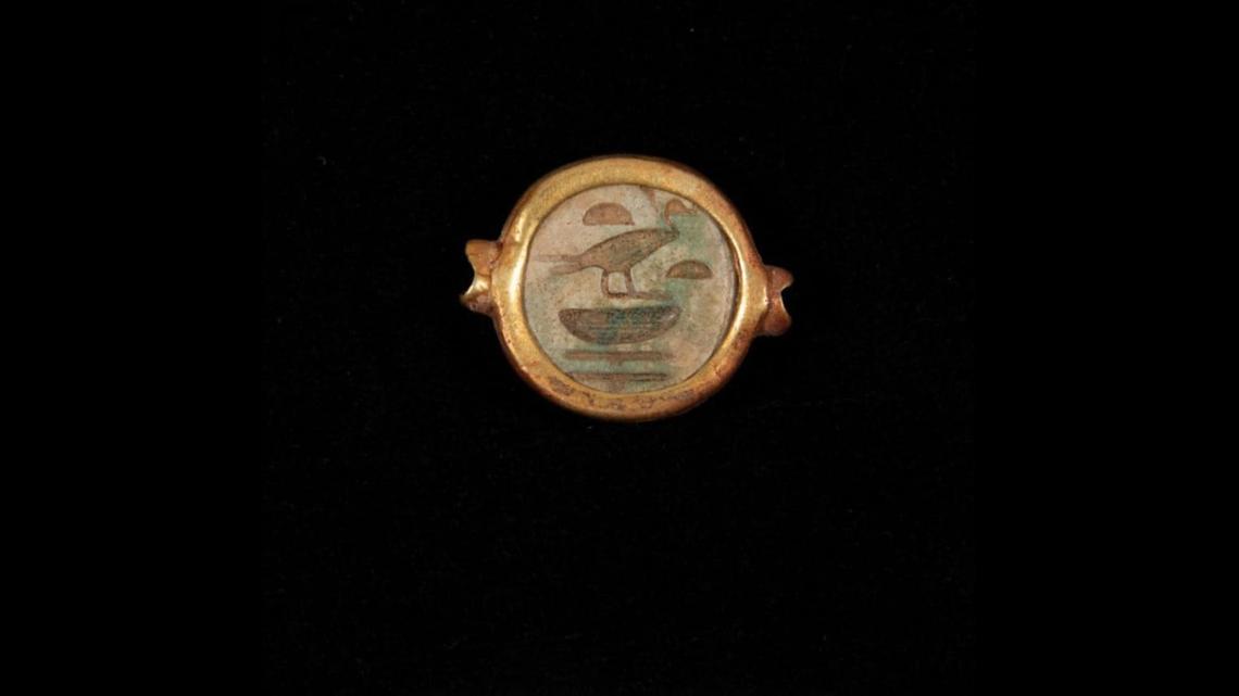 Two of the rings were decorated in hieroglyphics.