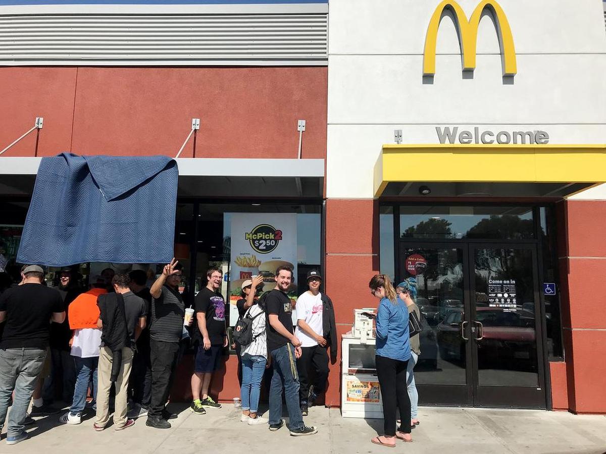 Danah Toschi and Jewell Lemon, two Fresno women who are fans of the “Rick and Morty” television show, arrived at this McDonald’s in Modesto at 6 p.m. Friday to be at the front of the line for a limited-time giveaway of Szechuan sauce.