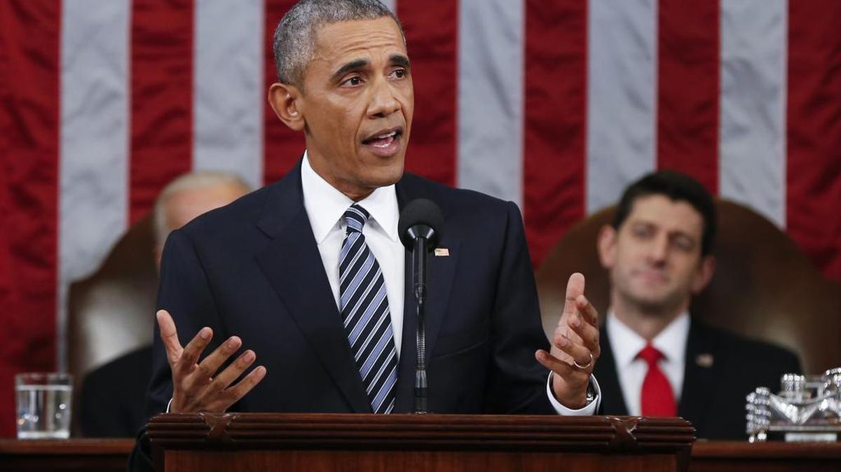 President Barack Obama delivers his State of the Union address to a joint session of Congress on Capitol Hill in Washington, Tuesday, Jan. 12, 2016.
