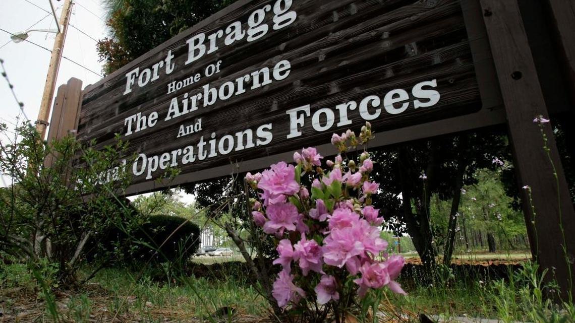 This photo shows an entrance sign to Fort Bragg, N.C., Tuesday, April 24, 2007. The nine U.S. soldiers killed when a truck bomb exploded next to their patrol base in Iraq were all paratroopers from the 82nd Airborne Division, based at Fort Bragg, the division said Tuesday. Twenty of their colleagues were wounded in the attack.