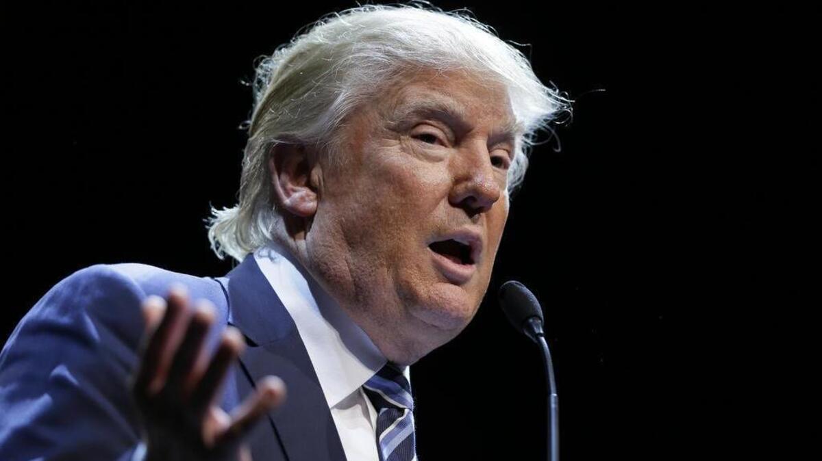 Republican presidential candidate Donald Trump speaks during a rally at Iowa Central Community College, Thursday, Nov. 12, 2015, in Fort Dodge, Iowa.