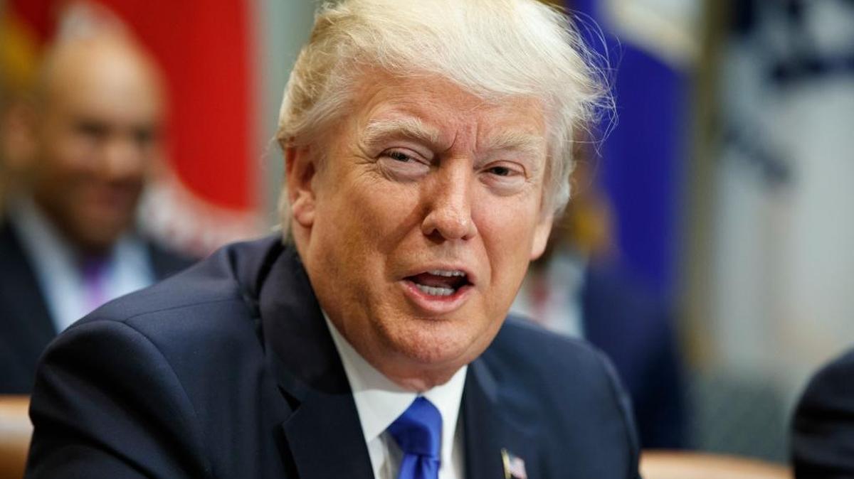 President Donald Trump speaks during a meeting on African American History Month in the Roosevelt Room of the White House in Washington, Wednesday, Feb. 1, 2017.
