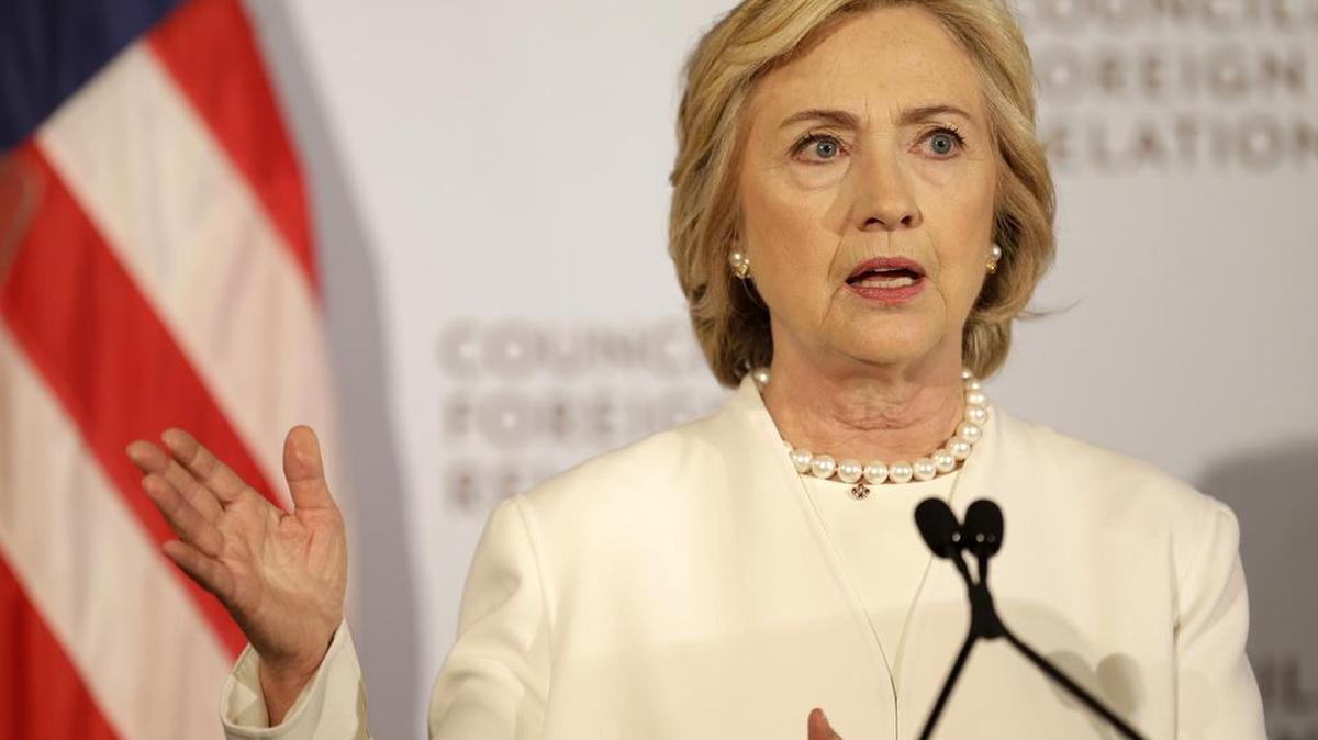 Democratic presidential candidate Hillary Rodham Clinton speaks at the Council on Foreign Relations in New York, Thursday, Nov. 19, 2015. Clinton and Bernie Sanders are outlining the steps they would take to combat the Islamic State group, each making major speeches less than a week after the deadly attacks in Paris.