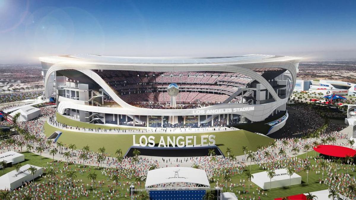 An image provided by Manica Architecture shows a rendering of a proposed NFL football stadium in Carson, Calif.