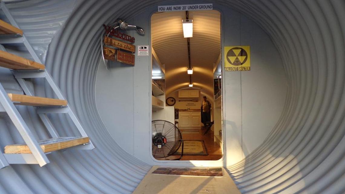 Ron Hubbard, president of Atlas Survival Shelters, stands amid a bomb shelter at his company’s headquarters in Montebello, Ca. Hubbard said his company’s sales have increased this year, and now include several Japanese costumers, amid rising fears of conflict between the United States and nuclear-armed North Korea.
