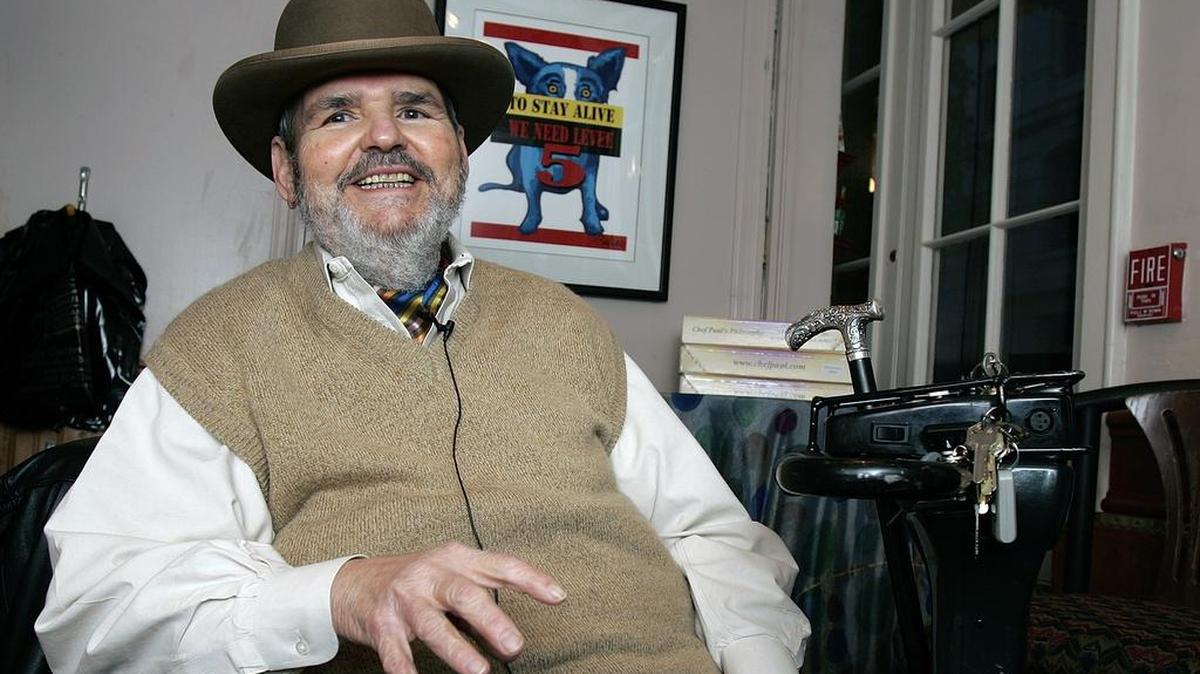 
Chef Paul Prudhomme is pictured during a 2007 interview at his French Quarter restaurant, K-Paul’s Louisiana Kitchen, in New Orleans. Prudhomme, the Cajun who popularized spicy Louisiana cuisine and became one of the first American restaurant chefs to achieve worldwide fame, died Thursday, Oct. 7, 2015. He was 75. 
