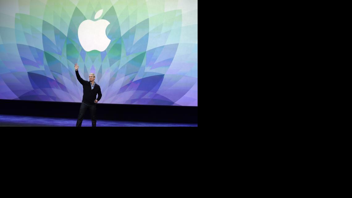 
Apple CEO Tim Cook kicks off an Apple event on Monday, March 9, 2015, in San Francisco. 
