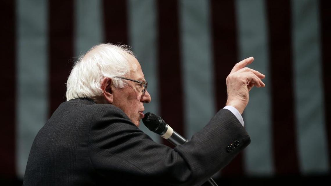 Democratic presidential candidate Sen. Bernie Sanders, I-Vt., speaks during a town hall meeting in Ottumwa, Iowa, on Dec. 30, 2015. Sanders’ presidential campaign says it has raised more than $33 million during the past three months to help his effort to win the Democratic nomination.