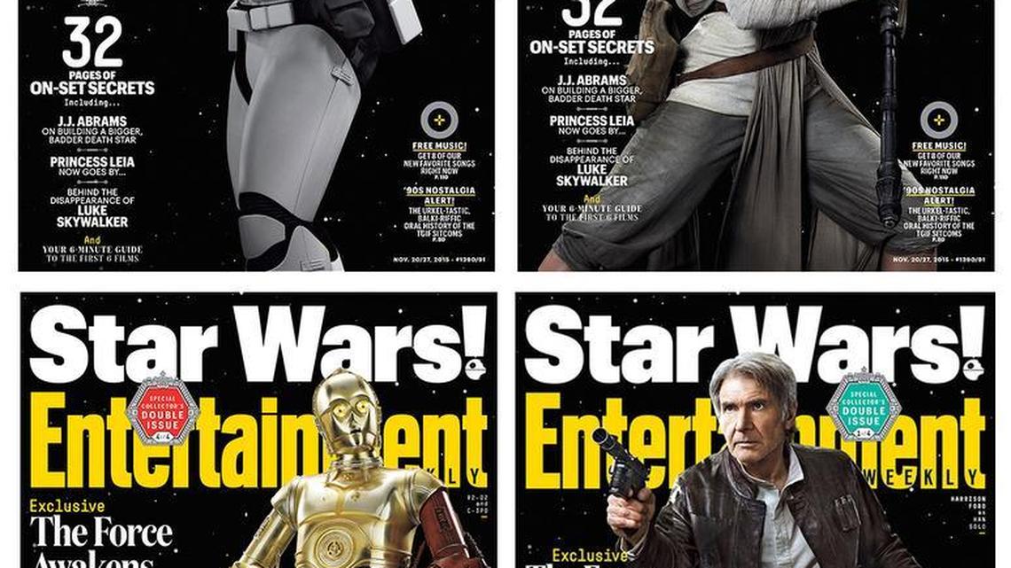 Four Entertainment Weekly covers for “Star Wars: The Force Awakens”