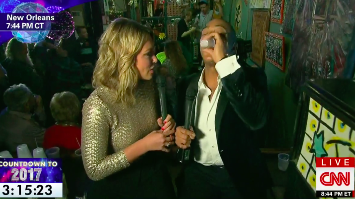 Don Lemon, right, took several tequila shots on live television on New Year’s Eve.