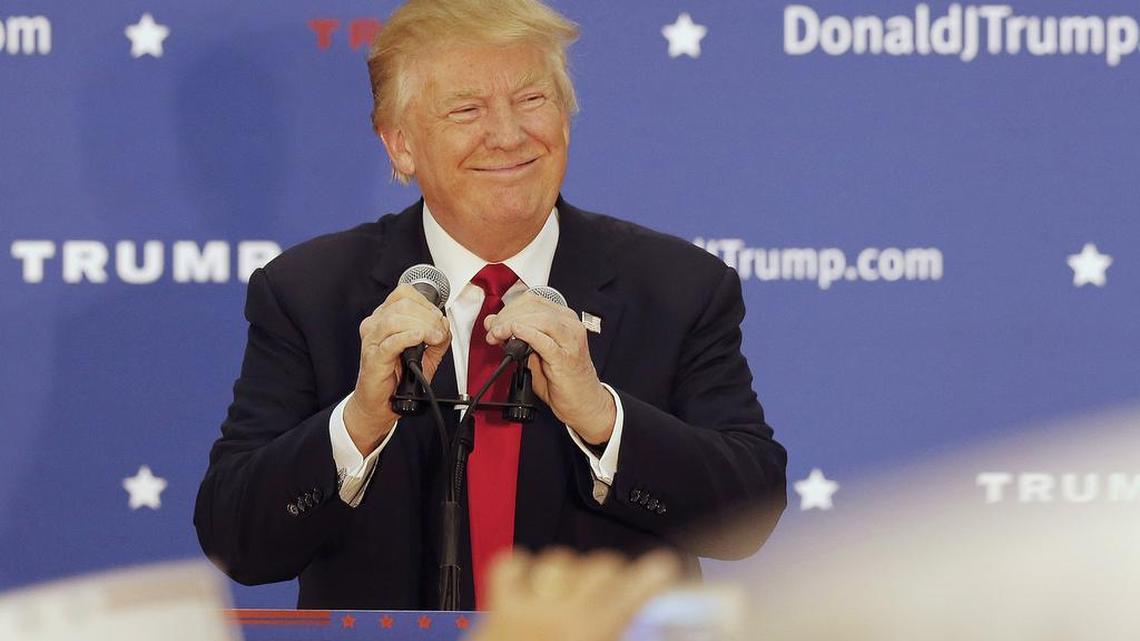 Republican presidential candidate Donald Trump greets supporters at the White Mountain Athletic Club in Waterville Valley, N.H., on Dec. 1. The Republican establishment has flexed its muscle in New Hampshire’s presidential primaries for years. But in the unpredictable 2016 election, the state’s standard political playbook faces challenges on two fronts. Trump’s brash brand of populism is resonating with voters, sustaining a commanding lead in statewide preference polls for months.