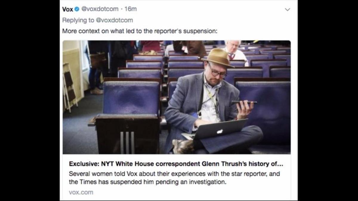 Glenn Thrush’s byline has been among the most recognizable at this year at The New York Times.