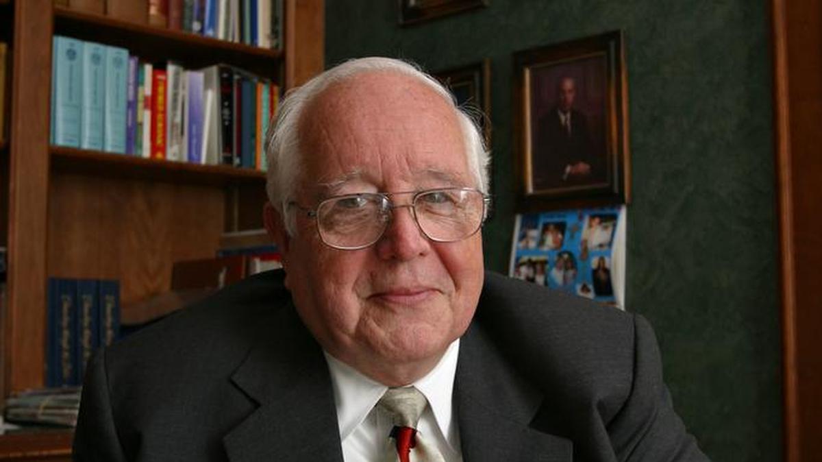 Paul Pressler, who played a leading role in wresting control of the Southern Baptist Convention from moderates in the late 1970s, poses for a photo in his home in Houston May 30, 2004.
