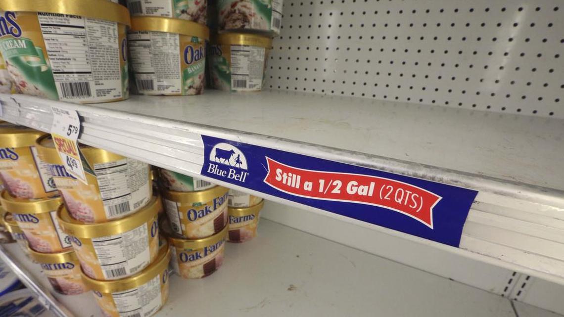 
Shelves sit empty of Blue Bell ice cream at a grocery store in Dallas afterTexas-based Blue Bell Creameries issued a voluntary recall for all of its products on the market after two samples of chocolate chip cookie dough ice cream tested positive for Listeriosis in April 2015. Food manufacturers must be more vigilant about keeping their operations clean under new government safety rules released Thursday in the wake of deadly foodborne illness outbreaks linked to ice cream, caramel apples, cantaloupes and peanuts.
