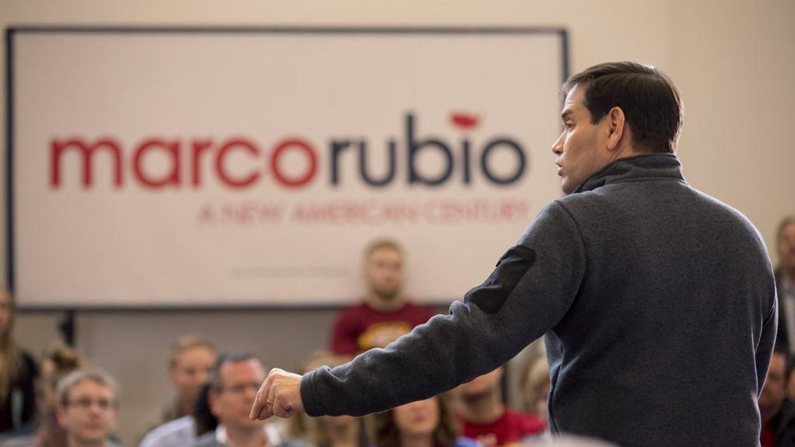 Republican presidential candidate Sen. Marco Rubio, R-Fla., speaks at a town hall at the Iowa State University Alumni Center in Ames, Iowa, Jan. 23, 2016.