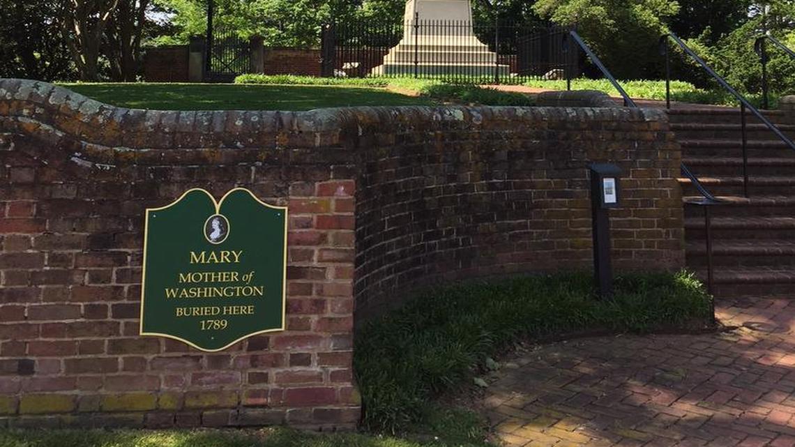The Mary Washington Monument is near the spot where she's buried and where she used to go pray for George during the Revolutionary War.