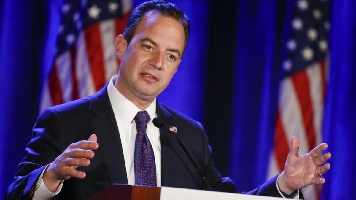 Republican National Committee Chairman Reince Priebus speaks at the Republican National Committee meetings in San Diego, Calif., on Jan. 15, 2015.