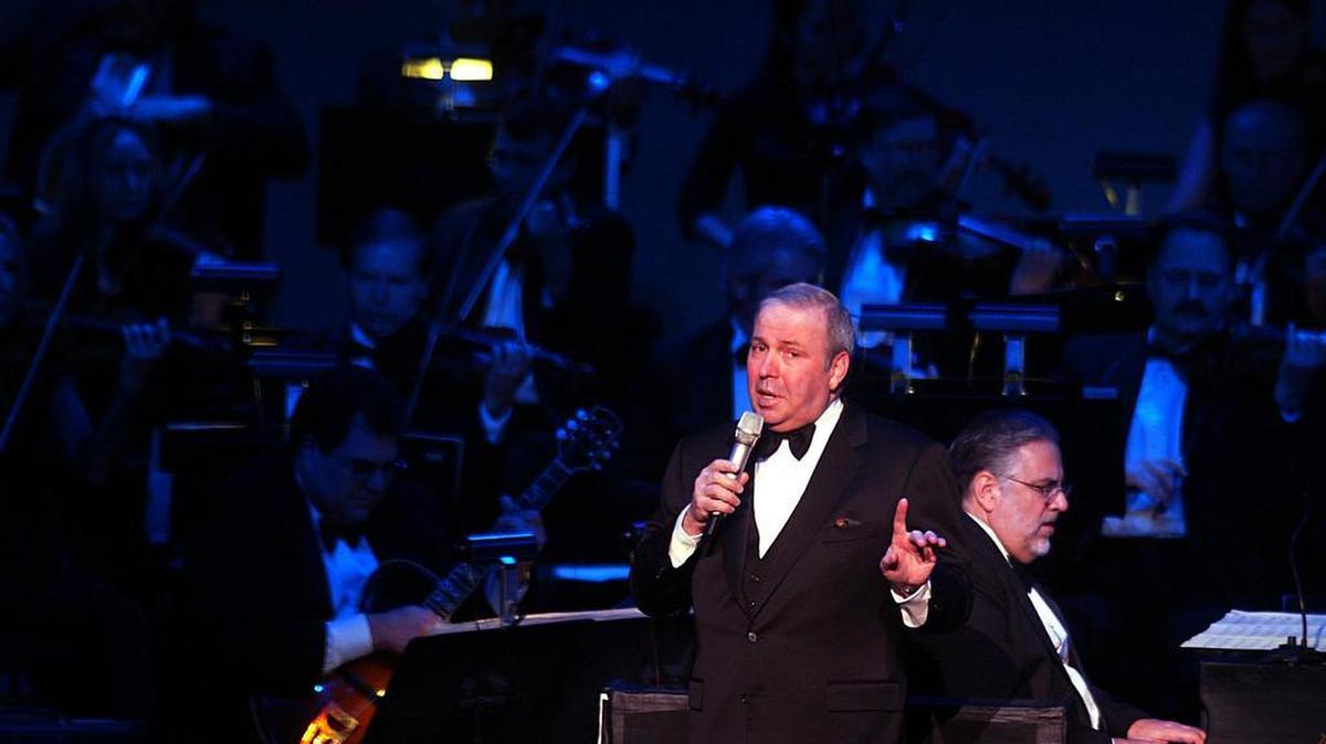 Frank Sinatra Jr. performs in 2003 in Cerritos, Calif. According to family, Sinatra Jr. died on Wednesday at 72.