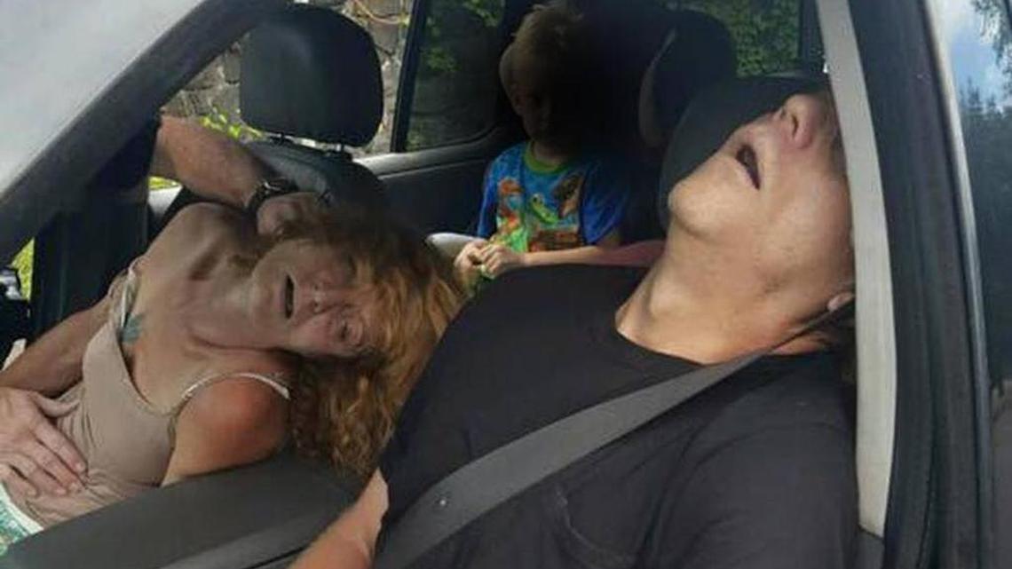 A photo posted by the East Liverpool Police Department of an overdose scene made headlines because of the toddler pictured in the backseat. The boy’s face has been obscured in this image.