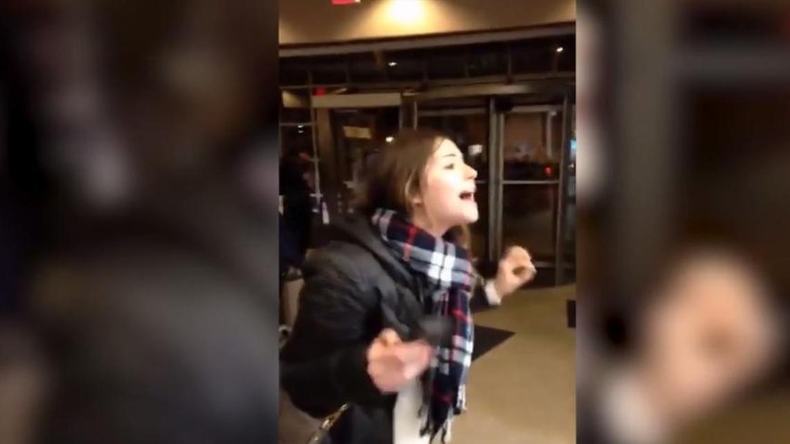 This video was taken at a Michaels arts and crafts store in Chicago.