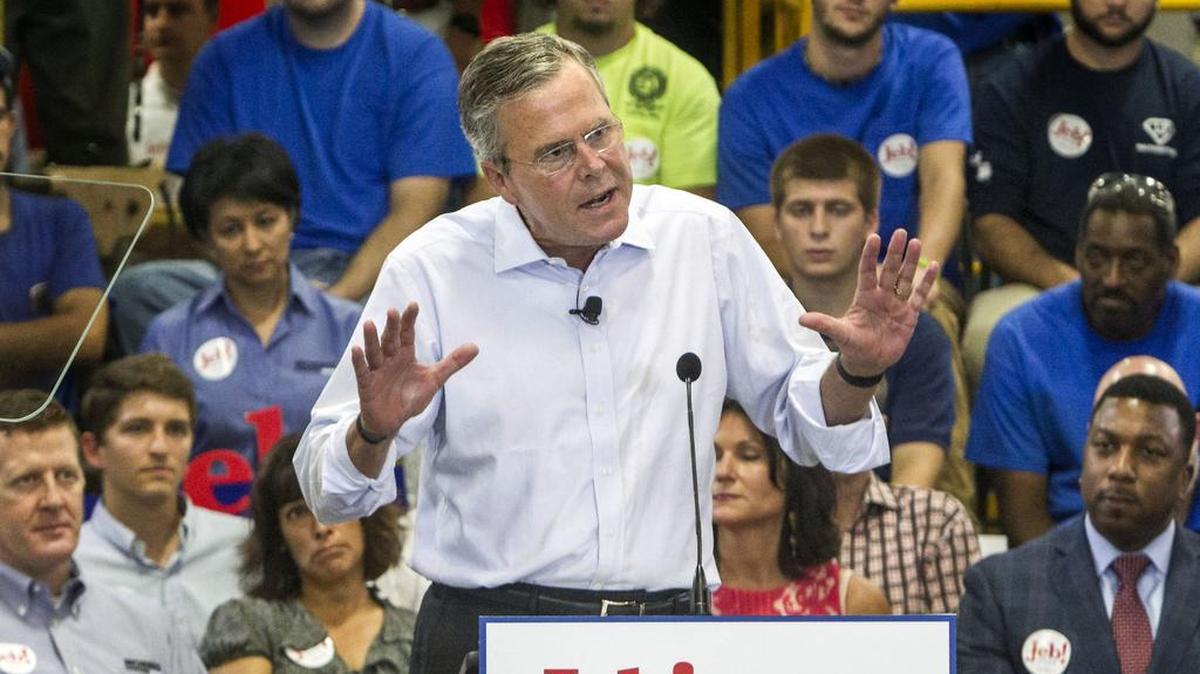 Republican presidential candidate and former Florida Gov. Jeb Bush details his tax reform and economic plan in a speech Wednesday, September 9, 2015 at Morris & Associates, Inc., a commercial refrigerator supplier in Garner, N.C.