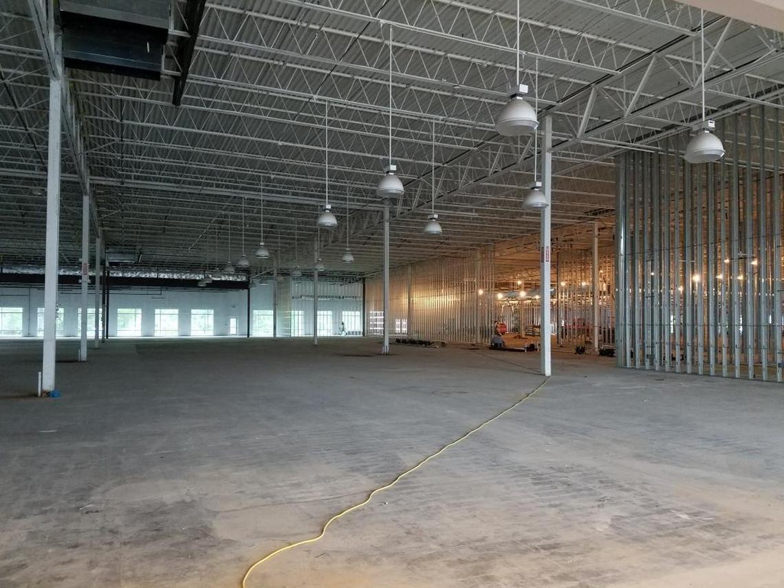 The interior of a former Kmart and Steve & Barry’s store on Sardis Road North in Charlotte, NC. The store is one of several vacant big box retailers that’s getting a new life – in this case, as office space.