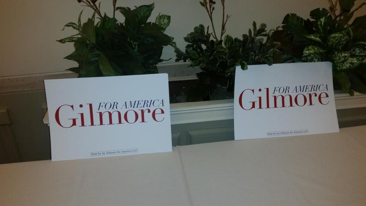 Some lonely Jim Gilmore signs are just waiting for a hug