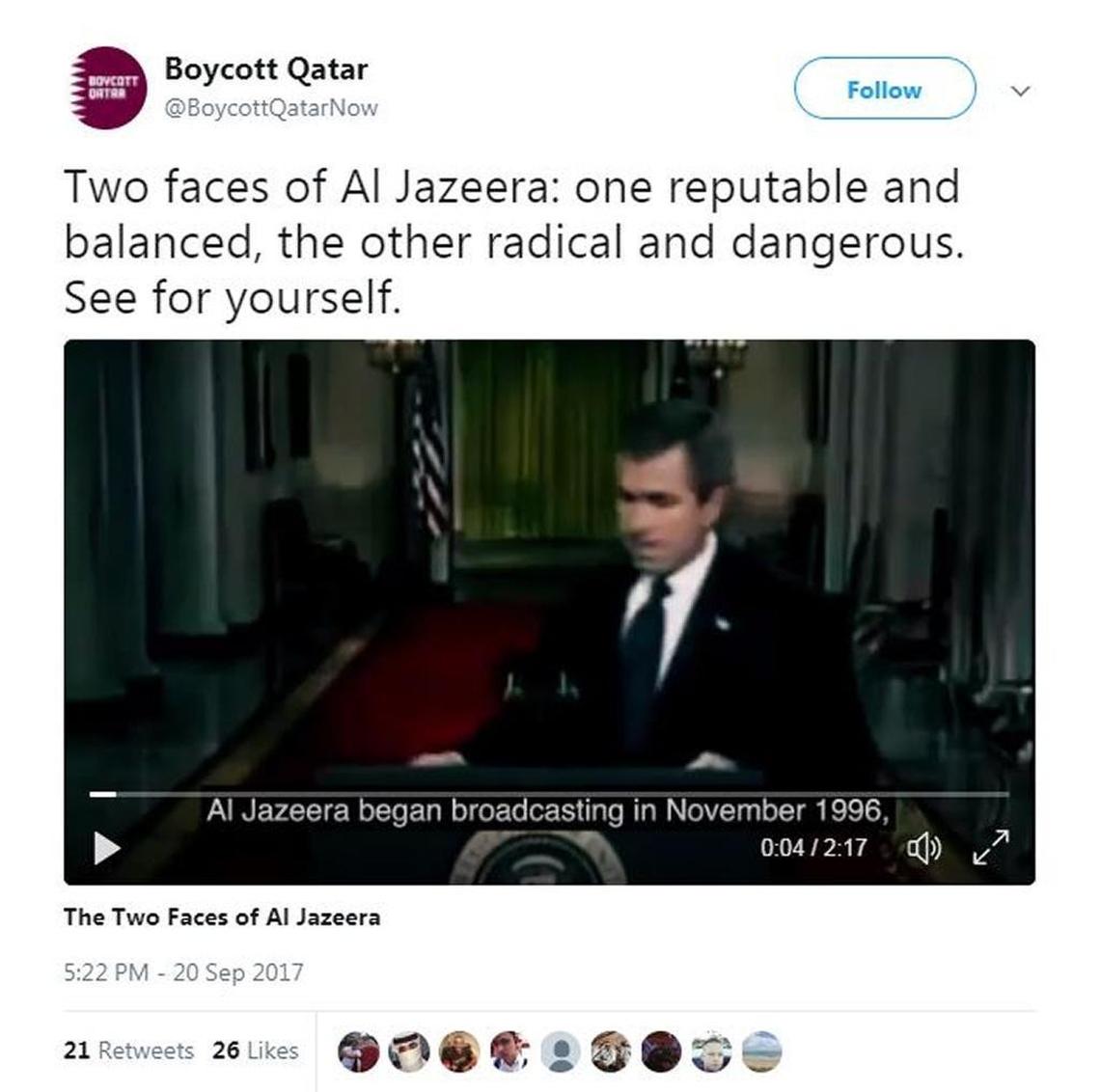 Example of one of the tweets promoted by SCL Social Limited to target NGOs, foreign diplomats and reporters attending the September United Nations General Assembly in New York.