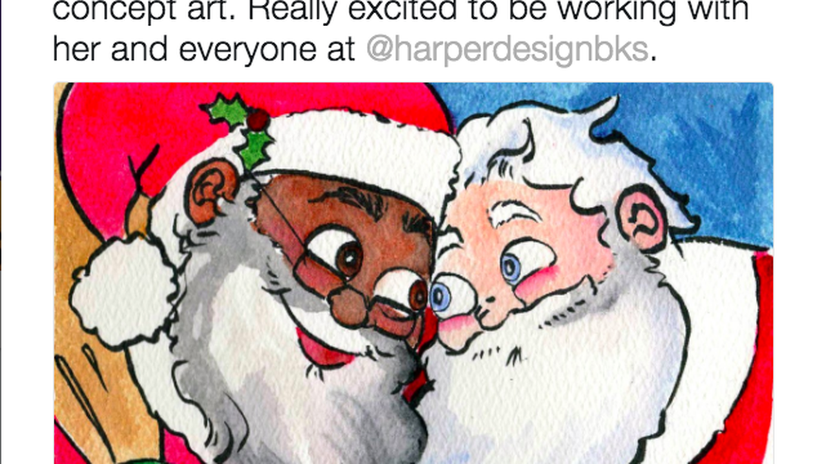 “Santa’s Husband” portrays Santa as a gay, black man in an interracial marriage.