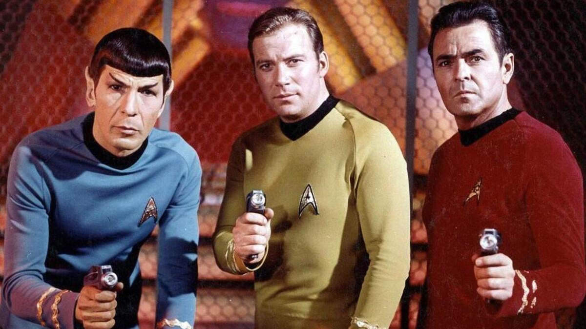 Actors Leonard Nimoy, William Shatner and James Doohan from the original “Star Trek” series. In 2014, an Indian Trail councilman resigned from the board using the Klingon language.