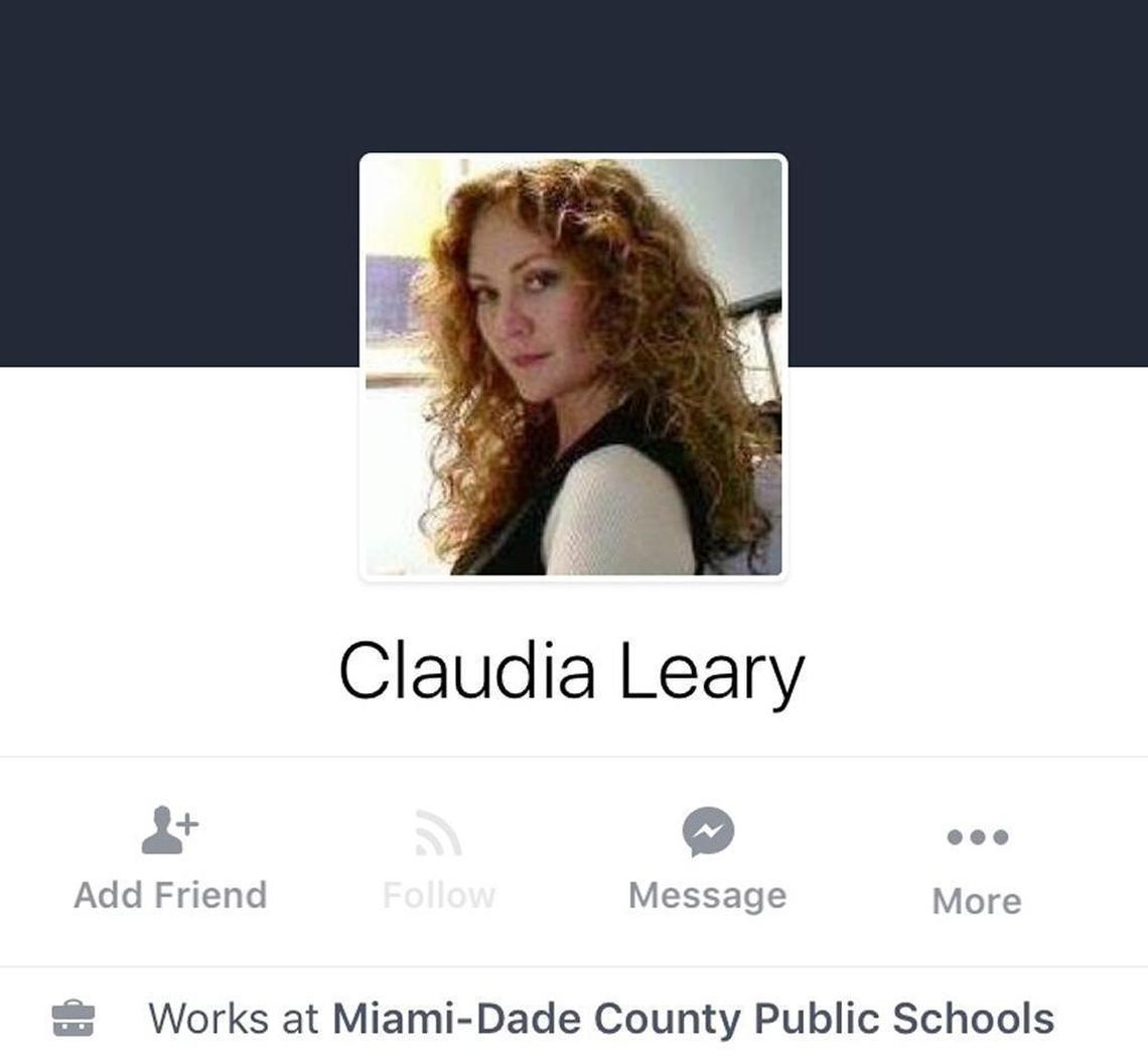 A photo of Claudia Leary from her public Facebook page.