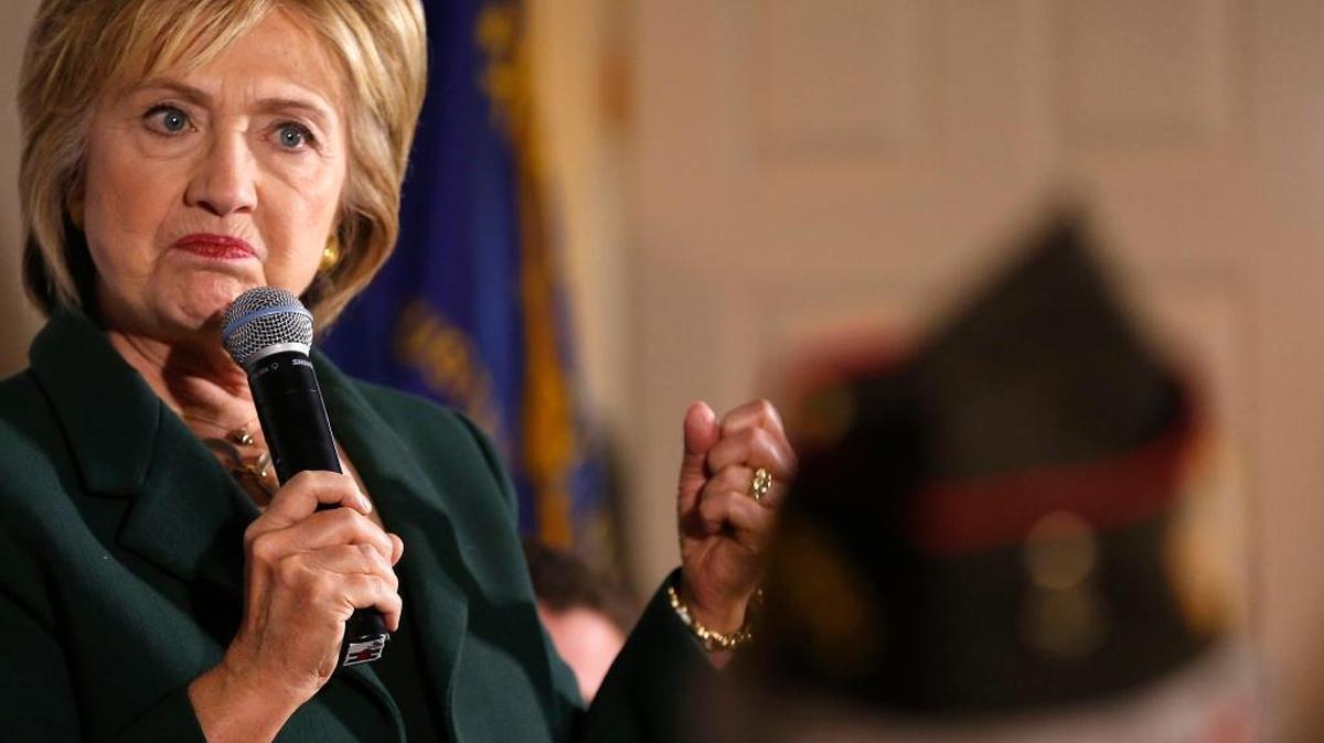 Democratic presidential candidate Hillary Rodham Clinton speaks during a campaign stop at the VFW Post, Tuesday Nov. 10, 2015 in Derry, N.H. Clinton said she would get tough to improve the Department of Veterans Affairs.