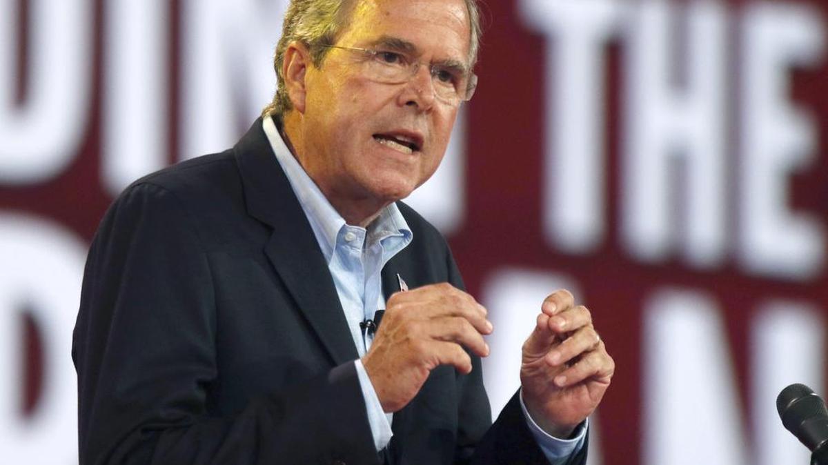 
Republican presidential candidate former Florida Gov. Jeb Bush speaks at the Defending the American Dream summit hosted by Americans for Prosperity, Aug. 21, 2015, at the Greater Columbus Convention Center in Columbus, Ohio.

