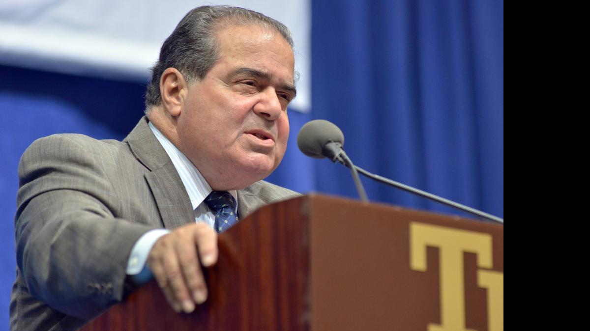 
Supreme Court Justice Antonin Scalia is as reliable as Kennedy in his views on gay rights, although he takes the opposite position.
