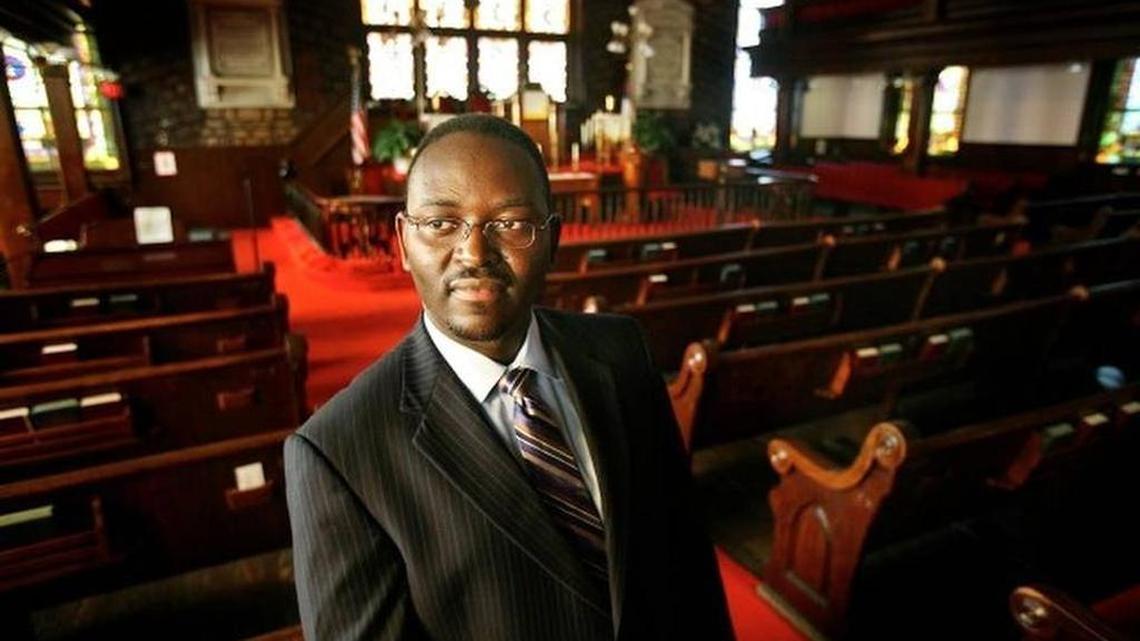 This Nov. 22, 2010, photo shows the Rev. Clementa Pinckney at Emanuel AME Church in Charleston, S.C. 