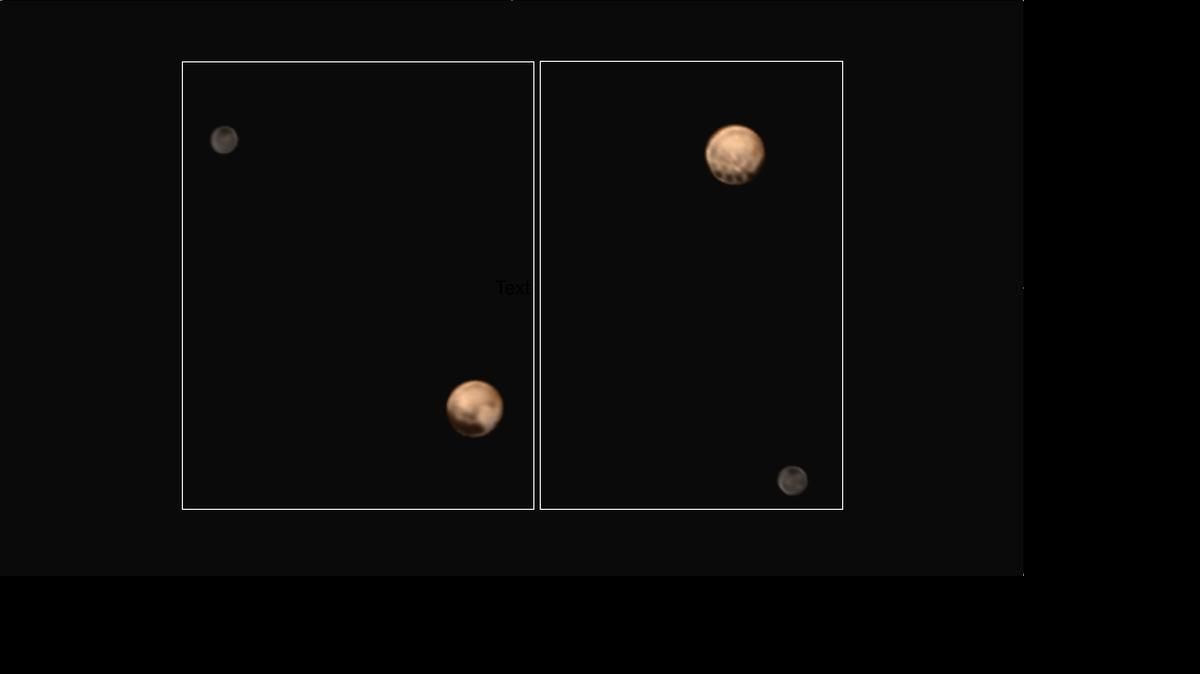 
Pluto shows two remarkably different sides in these color images of the planet and its largest moon Charon, taken by New Horizons on June 25 and June 27.
