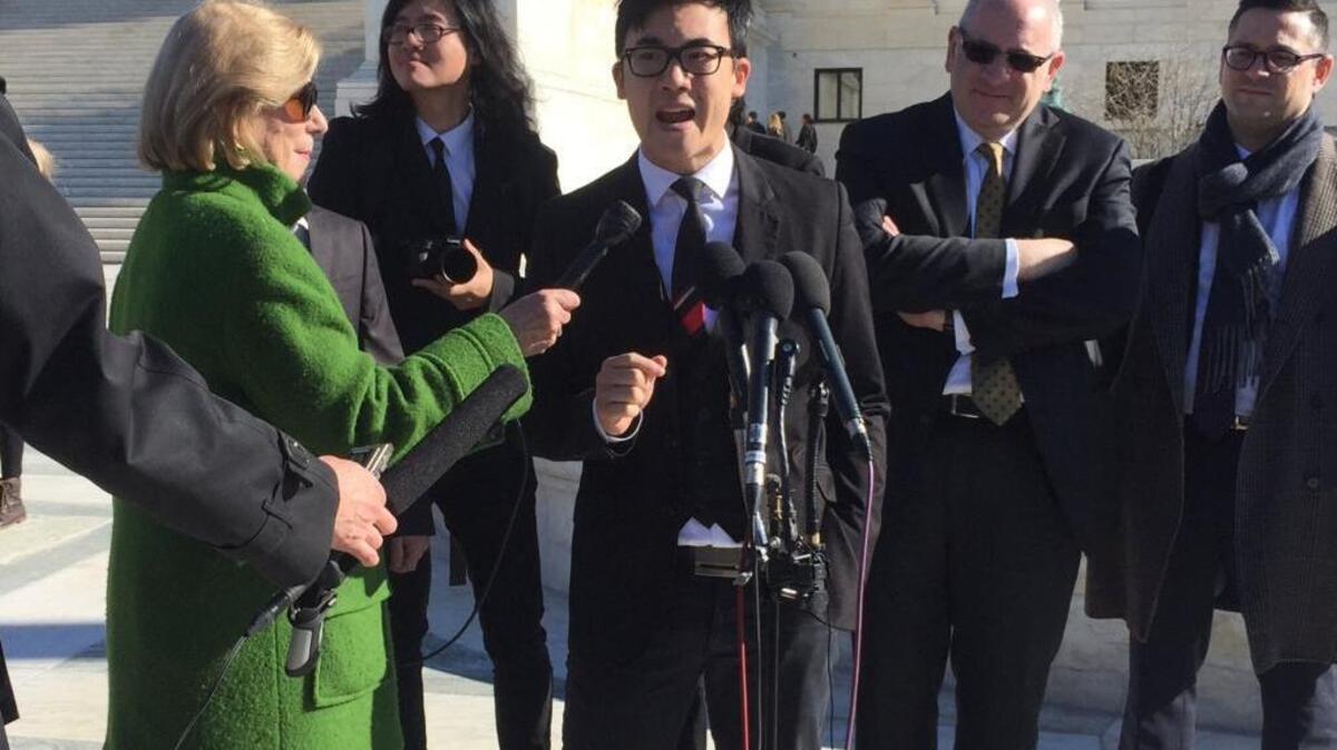 Simon Tam of The Slants at the Supreme Court on Wednesday, Jan. 18, 2017.