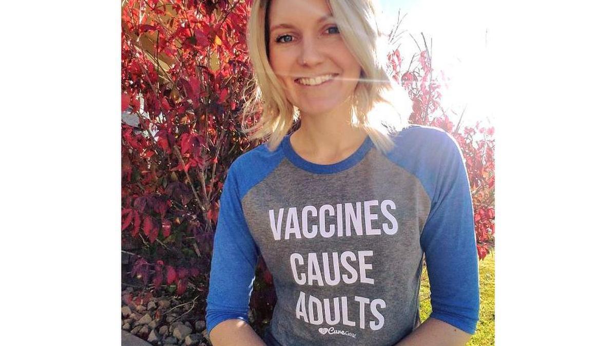 Jessie Frenkel’s company, CureGear, debuted a t-shirt line with the slogan “Vaccines cause adults,” but the shirts created an online uproar when vaccination critics discovered the products.
